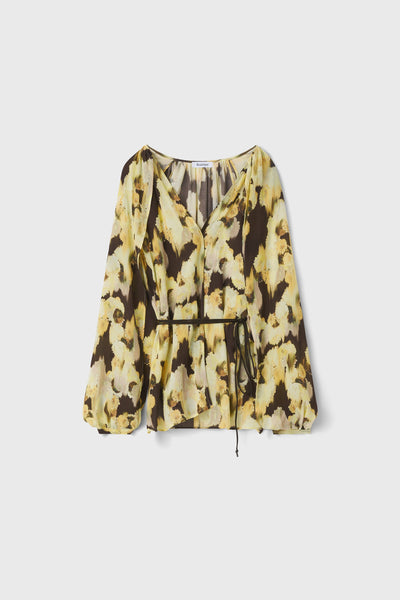 Bee blurry silk blouse