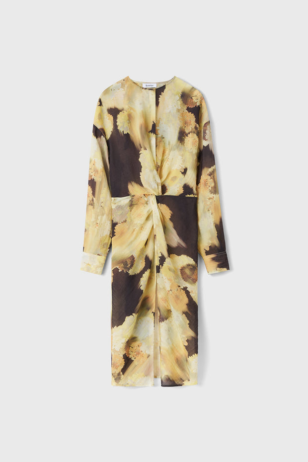 Cecilie long blurry flower blouse