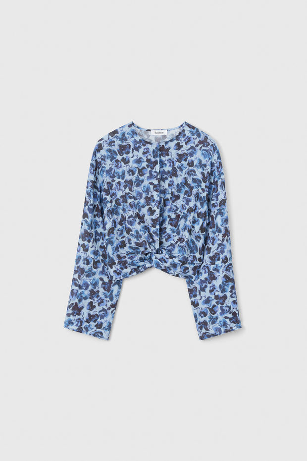 Cecilie violet ditsy blouse