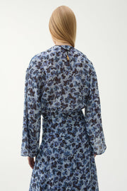 Cecilie violet ditsy blouse