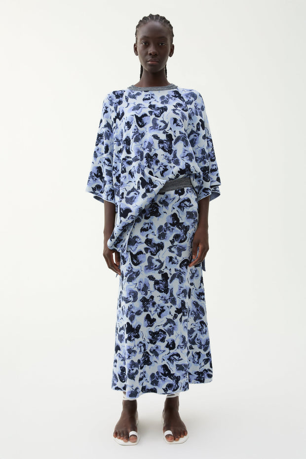 Flora ditsy knitted skirt