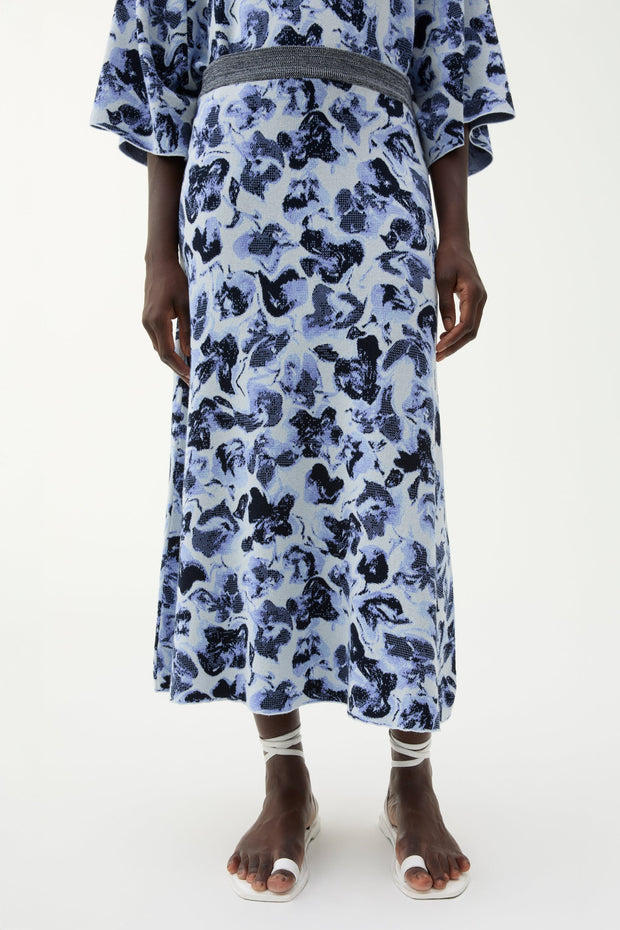 Flora ditsy knitted skirt