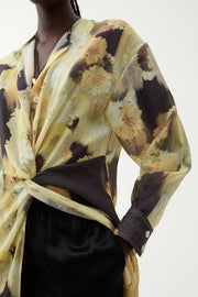 Cecilie long blurry flower blouse