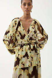 Bee blurry silk blouse