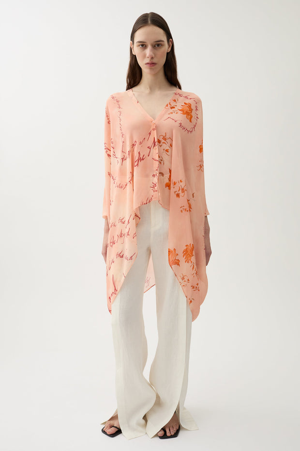 Aloe floral text blouse