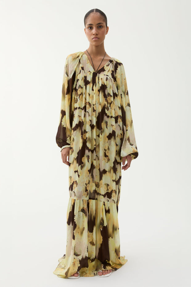 Iris blurry silk dress