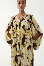 Iris blurry silk dress